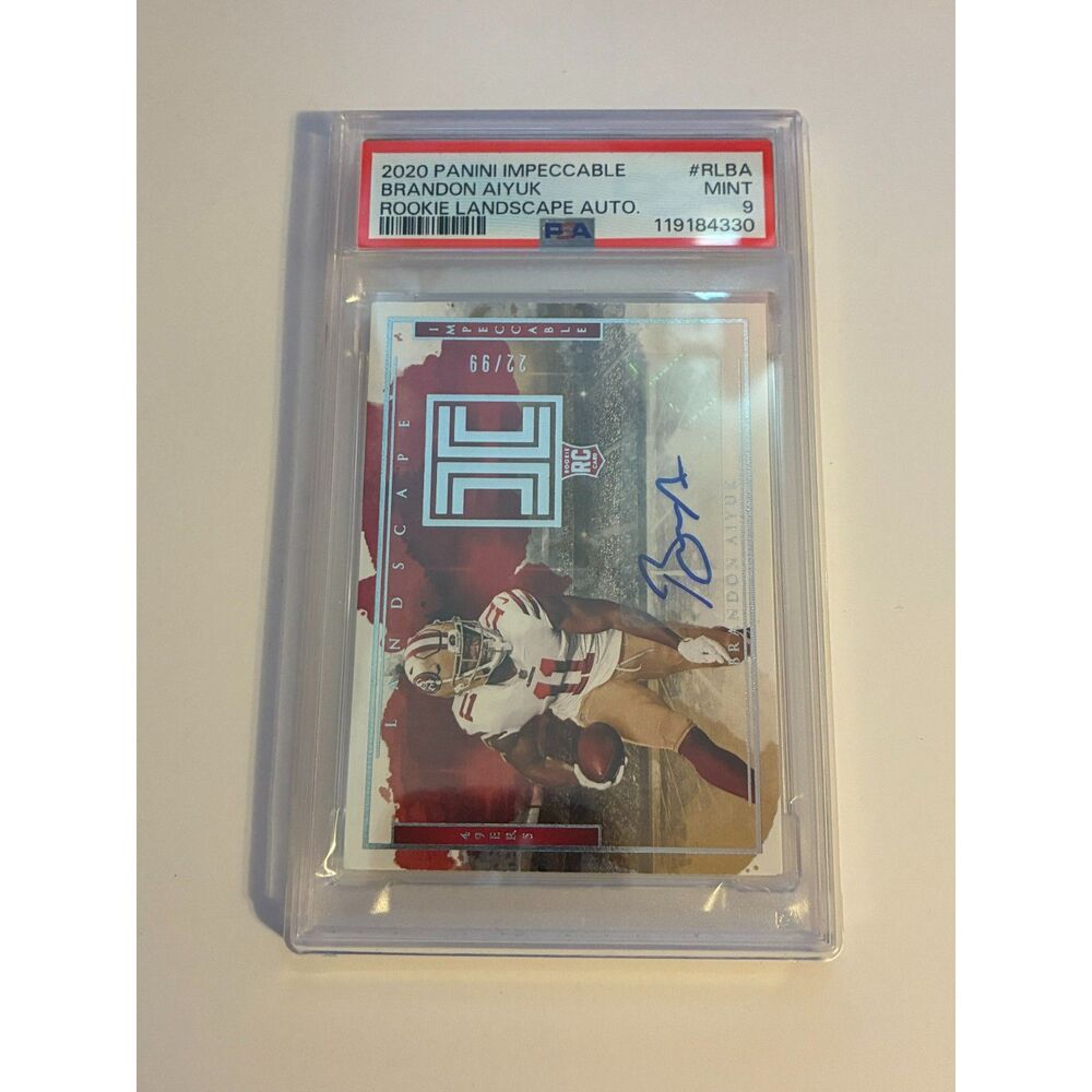 2020 Panini Impeccable Brandon Aiyuk Rookie Landscape Auto /99 PSA 9